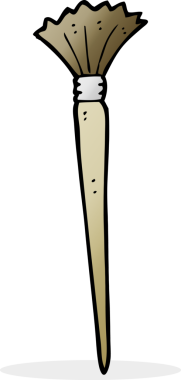 Bir insan tarafından çizilmiş karikatür sanatçısı fırçası.