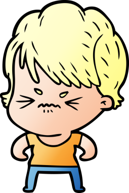 Bir insan tarafından çizilmiş, hayal kırıklığına uğramış bir kadın.