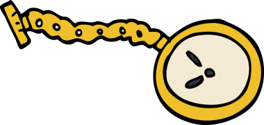 Bir insan tarafından çizilmiş karalama cep saati.