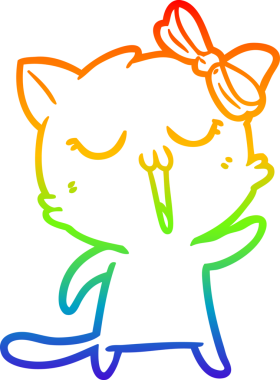 gökkuşağı gradyanı çizimi bir insan tarafından çizilmiş çizgi film kedisi