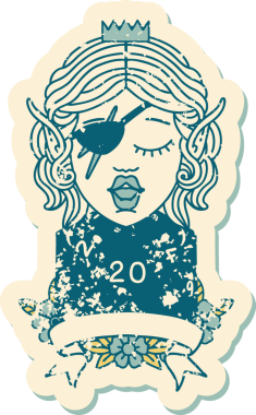 Retro Dövme Tarzı Bir insan tarafından çizilmiş doğal yirmilik zarlı düzenbaz karakter