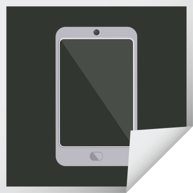 cep telefonu grafik vektör illüstrasyon kare etiketi bir insan tarafından çizildi