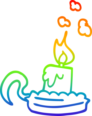 gökkuşağı gradyan çizgi çizimi bir insan tarafından çizilmiş mum tutacağı