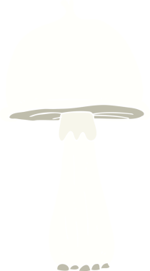 Bir insan tarafından çizilmiş mantarın düz renk çizimi