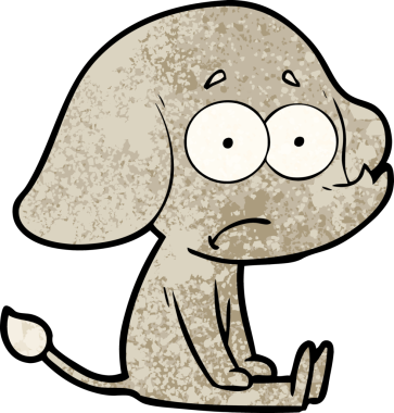 Bir insan tarafından çizilmiş, güvenilmez bir fil.