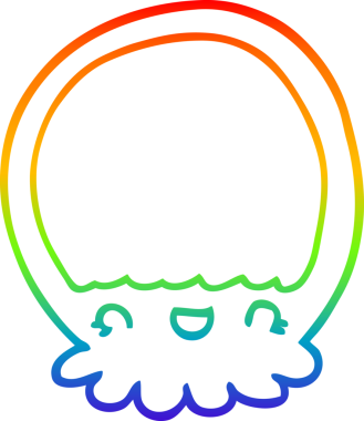 gökkuşağı gradyan çizgi çizimi Bir insan tarafından çizilmiş denizanası çizgi