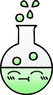 Bir insan tarafından çizilmiş bir test tüpünün gölgeli çizgi filmi.