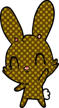 Bir insan tarafından çizilmiş şirin çizgi film tavşanı.