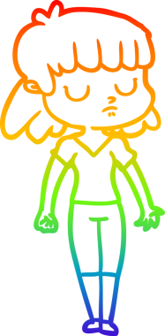 gökkuşağı gradyan çizgi çizimi bir insan tarafından çizilmiş ilgisiz bir kadın