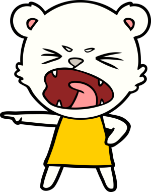 Bir insan tarafından çizilmiş kutup ayısı karikatürü