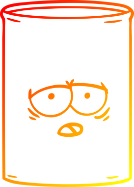 Bir insan tarafından çizilmiş karikatür petrol varilinin sıcak gradyan çizimi