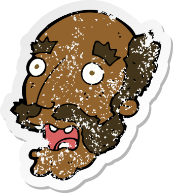 Bir karikatürün gerilimli çıkartması bir insan tarafından çizilmiş yaşlı bir adamı şok etti.