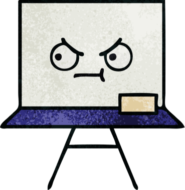 Bir insan tarafından çizilmiş beyaz bir panonun retro grunge desen karikatürü