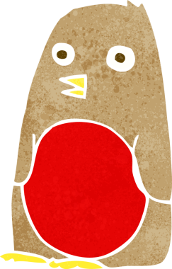 Bir insan tarafından çizilmiş robin çizgi filmi.