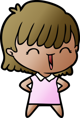 Bir insan tarafından çizilmiş karikatür kadın.