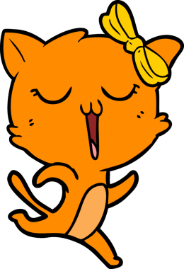 Bir insan tarafından çizilmiş çizgi film kedisi.