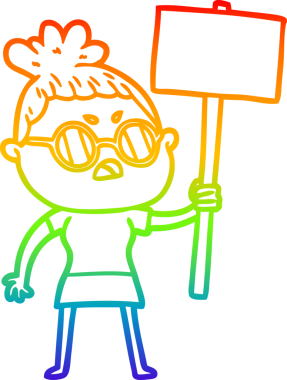 Gökkuşağı gradyan çizimi bir insan tarafından çizilmiş bir çizgi film.