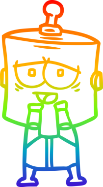 gökkuşağı gradyan çizgisi bir insan tarafından çizilmiş robot çizgi