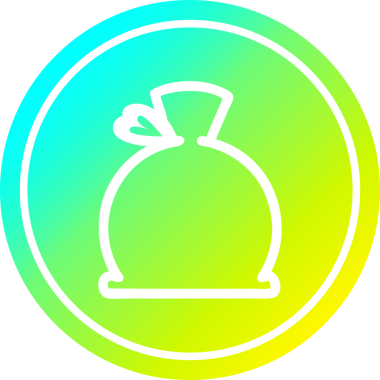 havalı gradyan bir insan tarafından çizilmiş şişkin çuval dairesel simgesi