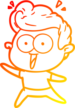 Bir insan tarafından çizilmiş, heyecanlı bir çizgi film çizimi.