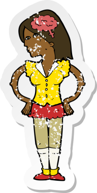 Bir insan tarafından çizilmiş zeki bir karikatürün gerilimli yapıştırması.