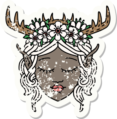 Retro Dövme Tarzı Elf Karakter Yüzü Bir İnsan Tarafından Çizildi