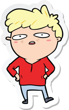 Bir insan tarafından çizilmiş sabırsız bir adamın çıkartması.