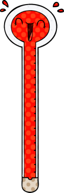 bir insan tarafından çizilmiş karikatür termometresi