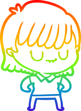 gökkuşağı gradyan çizimi bir insan tarafından çizilmiş bir karikatür kadın