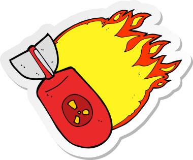 Bir insan tarafından çizilmiş atom bombasının çıkartması.