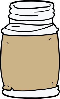 Bir insan tarafından çizilmiş bir saklama kavanozunun karalaması.