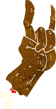 Bir insan tarafından çizilmiş kaya sembolü çizen çizgi el.