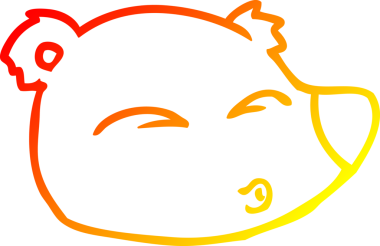 Bir insan tarafından çizilen çizgi film ayısının sıcak çizgi çizimi