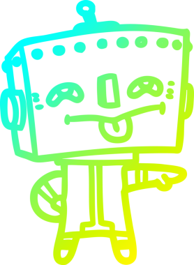 Bir insan tarafından çizilmiş soğuk gradyan robot çizimi