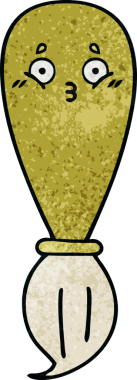 Bir insan tarafından çizilmiş eski grunge desenli bir boya fırçası.