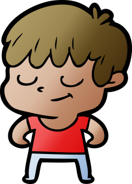 Bir insan tarafından çizilmiş mutlu çocuk çizgi filmi.