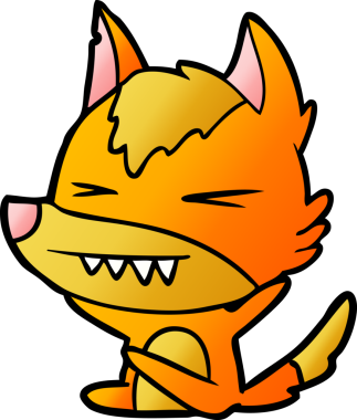 Bir insan tarafından çizilmiş tilki çizgi film karakteri