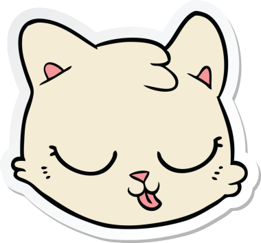 Bir insan tarafından çizilmiş kedi suratının çıkartması.