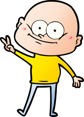 Bir insan tarafından çizilmiş kel bir adam.