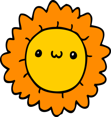 Bir insan tarafından çizilmiş karikatür çiçeği