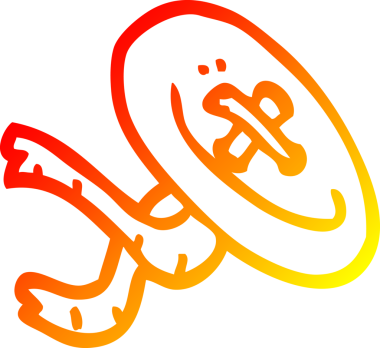 Bir insan tarafından çizilmiş eski bir karikatürün sıcak çizgi çizimi