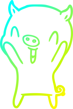 Bir insan tarafından çizilmiş mutlu çizgi film domuzu çizimi.