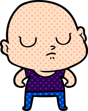 bir insan tarafından çizilmiş kel bir adam.