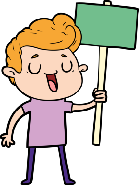 Bir insan tarafından çizilmiş mutlu çizgi film adamı.