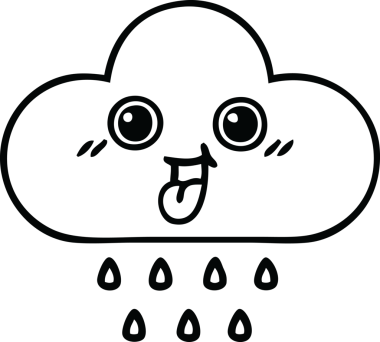 Bir insan tarafından çizilmiş yağmur bulutunun çizgi çizimi