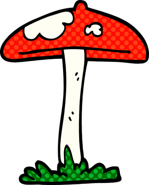 Bir insan tarafından çizilmiş karalama mantarı.