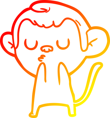 Bir insan tarafından çizilmiş çizgi film maymunu çizimi