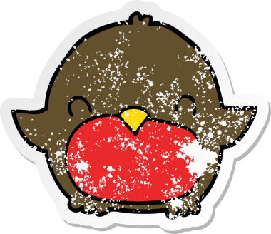 Bir insan tarafından çizilmiş karikatür pengueninin sıkıntılı çıkartması.