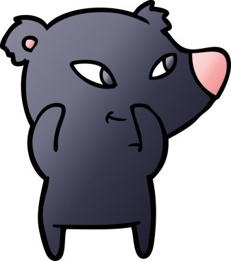 Bir insan tarafından çizilmiş sevimli çizgi film ayısı.