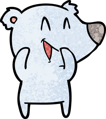 Bir insan tarafından çizilmiş gülen ayı çizgi filmi.